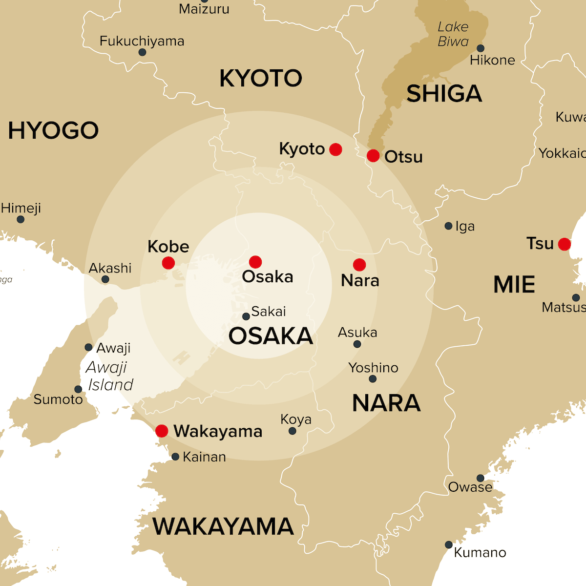 関西エリアマップ